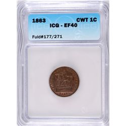 1863 CIVIL WAR TOKEN (UNION FOR EVER) ICG EF-40