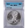 Image 1 : 2014 AMERICAN SILVER EAGLE, ICG MS-70!   PREFECT!