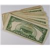 Image 2 : ( 23 ) U.S. $5.00 RED SEALS &  ( 7 ) $5.00 SILVER CERTS, AVE CIRC. SOME WRITING