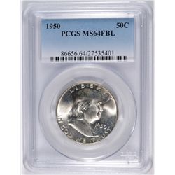 1950 FRANKLIN HALF DOLLAR, PCGS MS-64 FBL