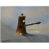 A 17th/18th Century copper side handled coffee pot with turned wooden handle £50-100...