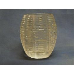 A good quality and heavy Lalique cut glass vase, the base marked Lalique France, 8"  £100-150...