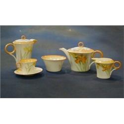 A 24 piece Shelley tea service comprising teapot, hotwater jug, sugar bowl, cream jug, 6 cups (1...