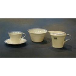 A 21 piece Shelley blue banded tea service comprising: cream jug, sugar bowl, 6 tea plates, 4 cup...