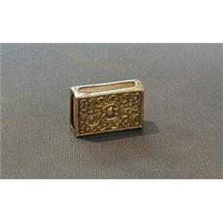 A lady's silver compact with engine turned decoration £15-25...