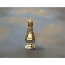 A Georgian style silver sugar sifter 9" Chester £60-90...