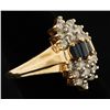 Image 2 : Exquisite Sapphire & Diamond 14K Yellow Gold Ring