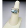 Image 1 : Pretty Ribbon Style Blue Topaz and Diamond Ring.