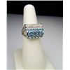 Image 2 : Pretty Ribbon Style Blue Topaz and Diamond Ring.