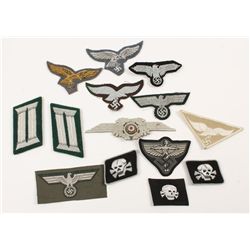 German WWII Army-Luftwaffe-SS Insignia Grouping