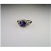 Image 2 : Art Deco Style Round Amethyst and Diamond Ring