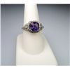 Image 4 : Art Deco Style Round Amethyst and Diamond Ring