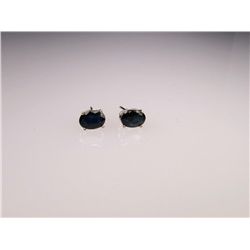 Splendid Pair of Oval Sapphire Stud Earrings