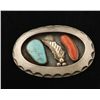 Image 1 : Navajo Turquoise and Coral Pin/ Pendant