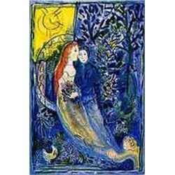 Chagall 'Wedding" Ltd Edition Plate Signed Lithograph W/COA, 32"x24"