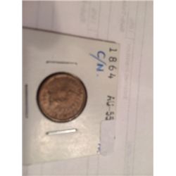 1864 INDIAN HEAD CENT AU-55