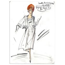Edith Head Sketch of Lucille Ball's Costume From ''The Lucille Ball Comedy Hour'' in 1964