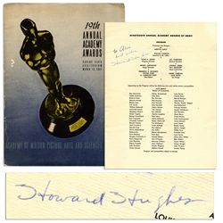 Howard Hughes Signed Program From the 19th Academy Awards Honoring the Best in Film of 1946 -- With 