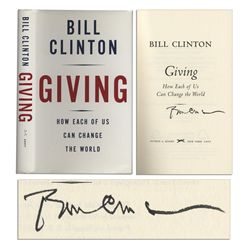 Bill Clinton Signed First Edition of ''Giving: How Each of Us Can Change The World'' -- Fine