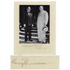 Image 1 : Harry Truman Signed Photo of Him with Churchill -- 8'' x 10'' Photo on 11'' x 14'' Signed Mat