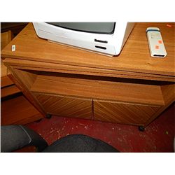 OAK STYLE CABINET ON WHEELS