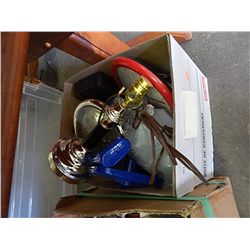 BOX ASSORTED ELETRONICS, CLOCKS ETC
