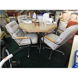 OCTGONE TABLE WITH 4 CHAIRS