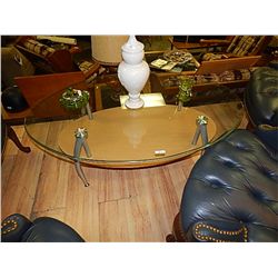 NEW OVAL GLASS TOP COFFEE TABLE