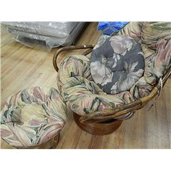RATTAN SWIVEL ROCKER & OTTOMAN