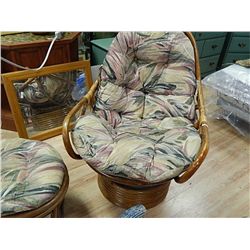 RATTAN SWIVEL ROCKER & OTTOMAN