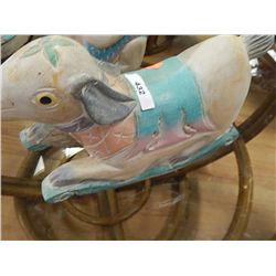 HAND CARVED ORNAMENTS - ROCKING RABBIT