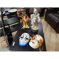 CLOWNS (2) & MASKS (2) = 4PC TOTAL