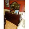 Image 1 : MAHOGANY DRESSER WITH WING MIRROR - 9 DRAWER - NEW