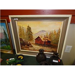 FRAMED OIL PICTURE - MOUNTAINS