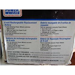 POWER WHEELS 6VOLT REPLACEMENT BATTERY