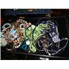 Image 1 : BLUE WICKER TRAY OF JEWELERY