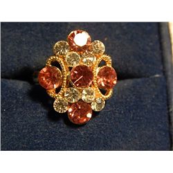 RING - RHINESTONES - PINK AND CLEAR