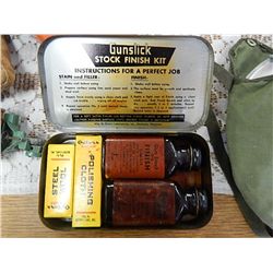VINTAGE GUN STOCK FINISHING KIT IN METAL CASE - OUTERS