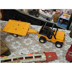 METAL JEEP AND TRAILER - ORANGE - TONKA