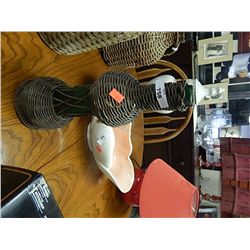 VINTAGE WICKER COVERED BOTTLE