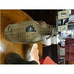 VINTAGE WICKER COVERED BOTTLE