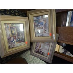 FRAMED PICTURE - ROOMS - 3 TOTAL