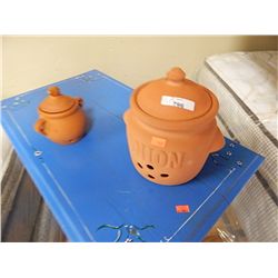 TERRA COTTA POTS WITH LIDS - 2
