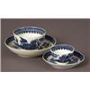 Image 1 : two caughley fisherman pattern blue-printed porcelain teabowls and saucers…
