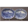 Image 1 : two spode caramanian series blue transfer platters…