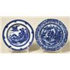 Image 1 : three 18th century english chinoiserie blue transfer plates…
