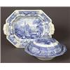 Image 1 : two 19th century english blue transfer serving items…