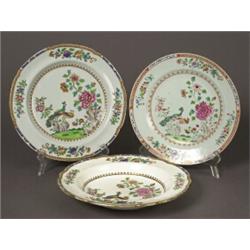 three peacock pattern plates…