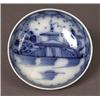 Image 1 : 19th century english hand-painted blue and white earthenware saucer…