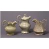 Image 1 : three 19th century english brown earthenware relief-moulded jugs…